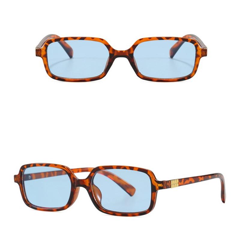 Fashion Retro Rectangle Small Frame Sunglasses For Men And Women Unisex Brown UV Protective Shades