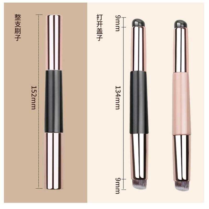 Double Head Silicone Lip Brush 2 In 1 Makeup Brush For Lipstick Concealer With Cap