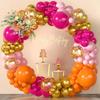 Rose Red Pink Orange Balloon Wreath Set Baby Welcome Party Girl Birthday Wedding Bachelor Party Background Decoration