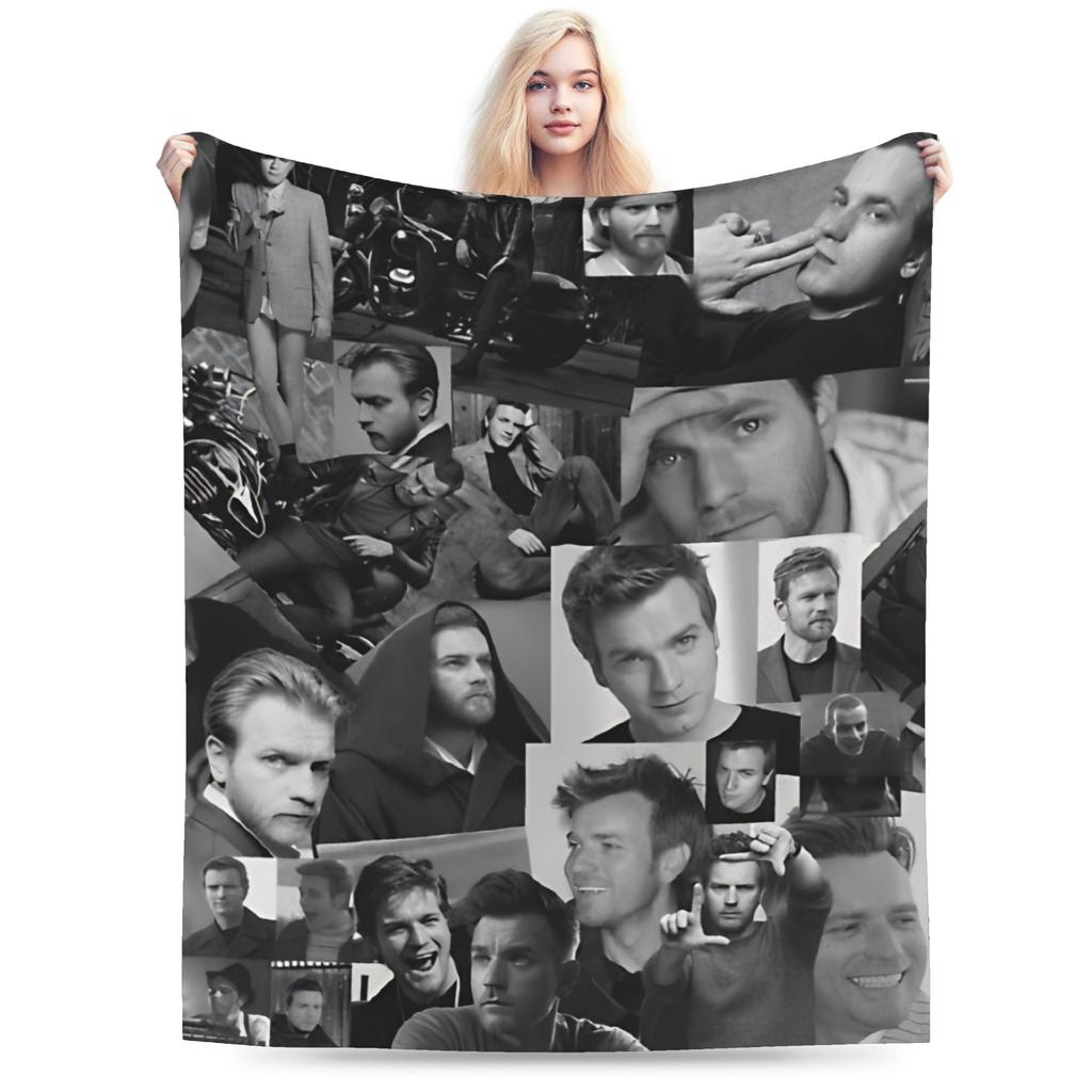 Soft Warm Blankets Children Ewan McGregor Jesus Art Print Throw Blanket  Flannel Bedspread For Couch Chair Sofa Bed Sofa Bed