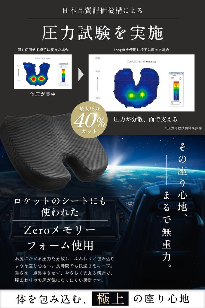 [Featured on George Tokoro's Setagaya Base] Chair Cushion, Floor Cushion, Chair Pad, Memory Foam Seat Cushion [Developed in collaboration with a chiro