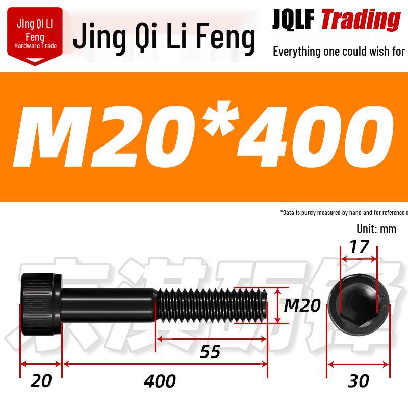 M20-M27 High Strength Blackened Hex Socket Head Cap Screw with Knurled Cylindrical Half Thread