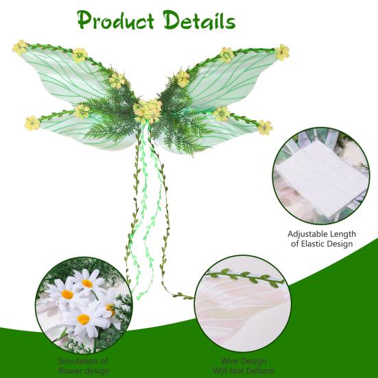 Women Butterfly Wings Elastic Straps 3D Design Fairy Wing Dress Up Halloween Costumes Photography Props