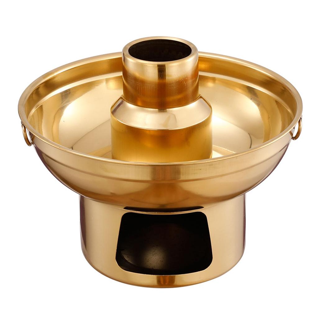 22cm 410 Stainless Steel Dessert Pan Dry Ice Dessert Container Pot Fruit Bowl Fountain Fondue for Ice Cream Fruits
