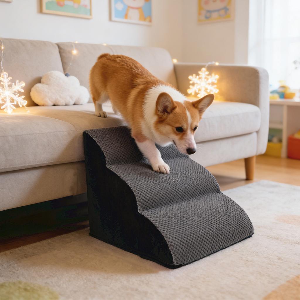 Pet Stairs - Washable  Steps Sofa Pet Stairs For Seniors Bed Access Steps Dog Bedside Climbing Ladder
