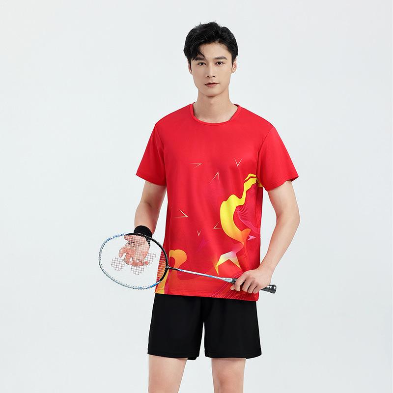 Children's badminton jersey sports suit boys and girls printed table tennis volleyball adult training game jersey wholesale