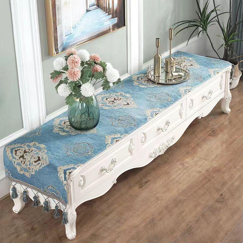 European Table Runner Luxury Silk Jacquard Table Runners Decorative Bed Runner Classic Table Flag Living Room Hotel