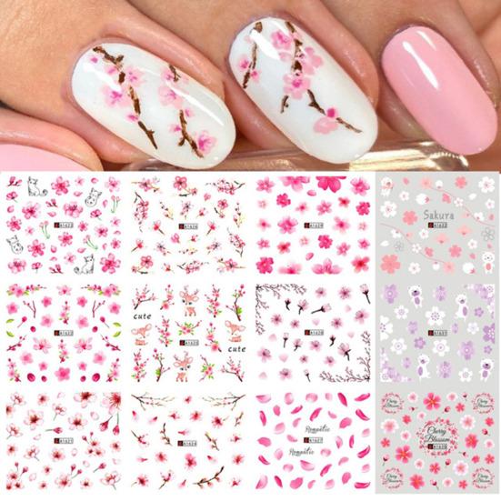 Nail Sticker Self Adhesive Exquisite Shape Attractive Sunflower Floral Nail Art Sticker Manicures Designs Nail Supplies