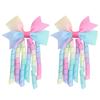 2Pcs New Children's Colorful Hair Woven Headdress Curly Rolls Bow Tassel Hair Accessories Candy Color Little Girl Hair Clip