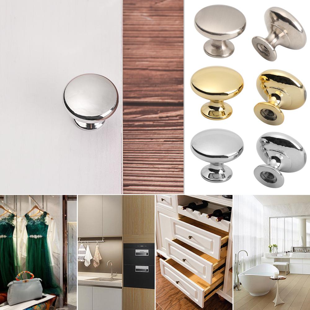 Zinc Alloy/Aluminium Alloy Cupboard Door Pulls Drawer Handles Round Cabinet Knobs With Screws Furniture Hardware