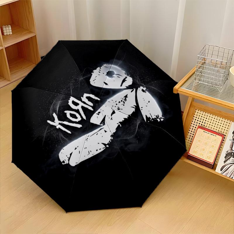 Korn Print 8?Ribs Automatic Umbrella Wind Resistant Lightweight Folding Umbrella For Outdoor Travel
