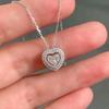 Simple Female Necklace S Sterling Silver Crystal Zircon Hollow Heart Pendant Necklace for Women Length 45CM Trendy