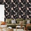 Graphite, Black and Burgundy Marble Wallpaper for Living Room and Bedroom 50x1000