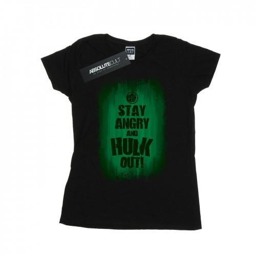 

Marvel Womens/Ladies Hulk Stay Angry Cotton T-Shirt білий