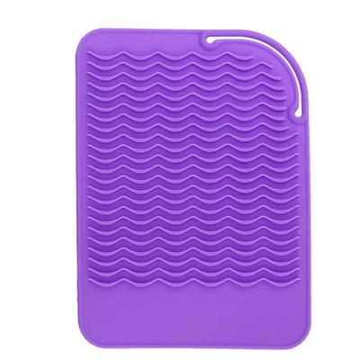 Heat Resistant Heat Insulation Pad Foldable Mat for Electric Hair Roller Stick (Purple)