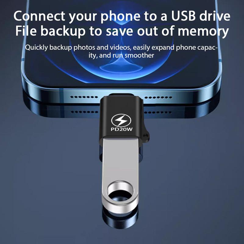 USB 3.0 To Lightning Adapter OTG for iPhone 15 Pro Macbook iPad Fast Charging USB Female To iOS Male Connector U Disk Converter