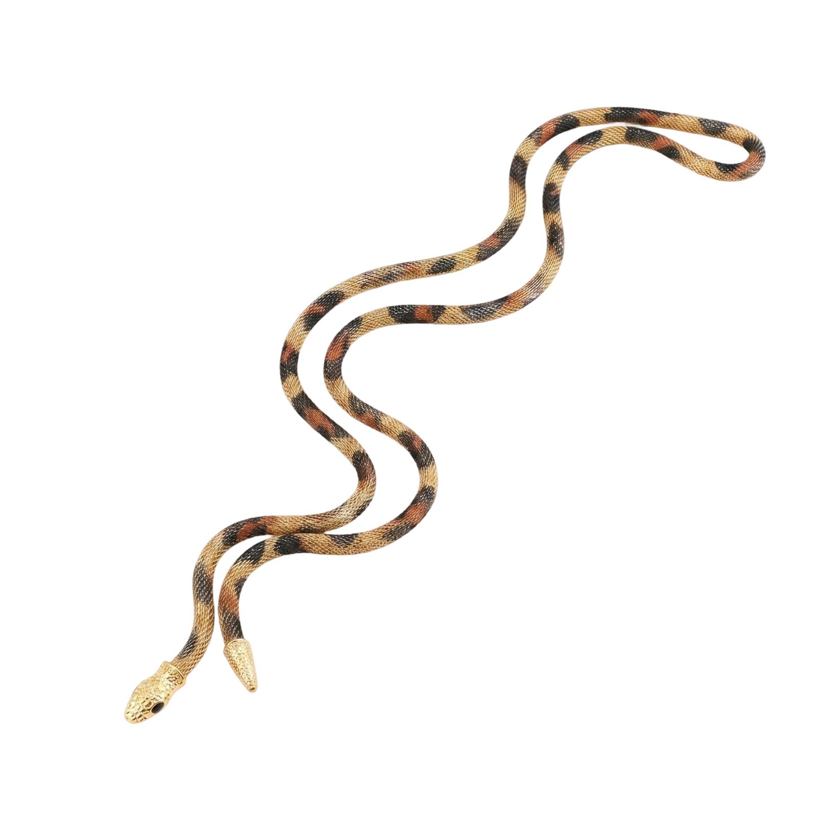 

Flexible Snake Shape Multi Purpose Jewelry Choker Bracelet Arm Cuff Vintage Inspired Textured Metal Accessory for Women Men One Size