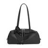 Winter First Layer Cowhide Bowling Armpit Bag Shoulder Bag Toast Bag Pillow Bag Large Capacity Commuter Leather Women's Bag