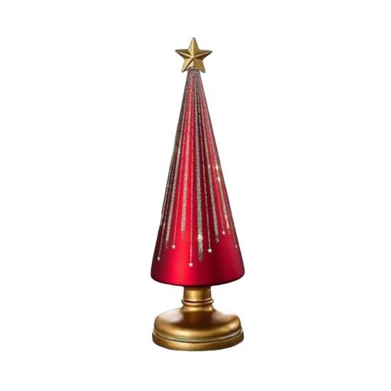 Twinkle Light Christmas Tree Illuminated Starry Night Resin Christmas Tree Ornament for Holiday Bedroom Dorm Tabletop Decor