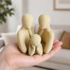 Decoración Versátil para el Hogar Figuras Impresas en 3D Familia de 3, Adornos Creativos para Decoración, Figuras Humanoides Abstractas Compactas Estilo Nórdico Padres