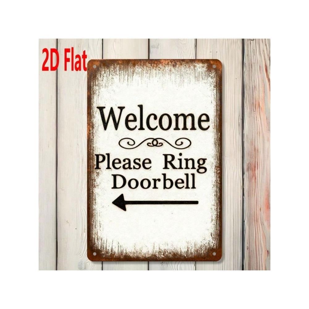 Please Ring Doorbell Metal Arrow Sign Wall Decor Outdoor Garden