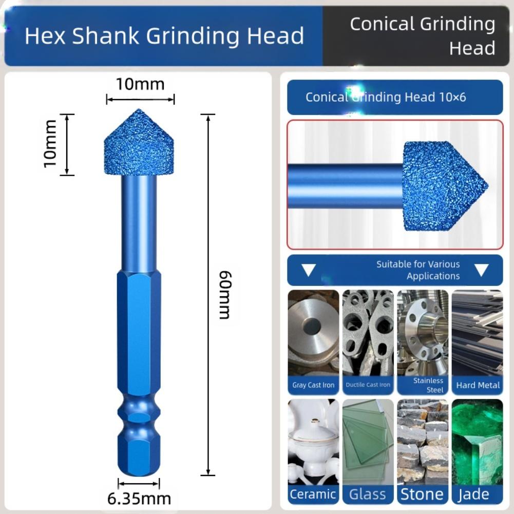 Grinding Head Hex Shank Rotary File For Polishing Stone Glass Carving Abrasive Tools Steel Alloy Milling Cutter