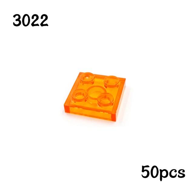 50PCS MOC Assemble Particles 3022 Thin Plate 2x2 Dots Building Blocks 2*2 Figures Bricks DIY Educational Creative Toy for Kids