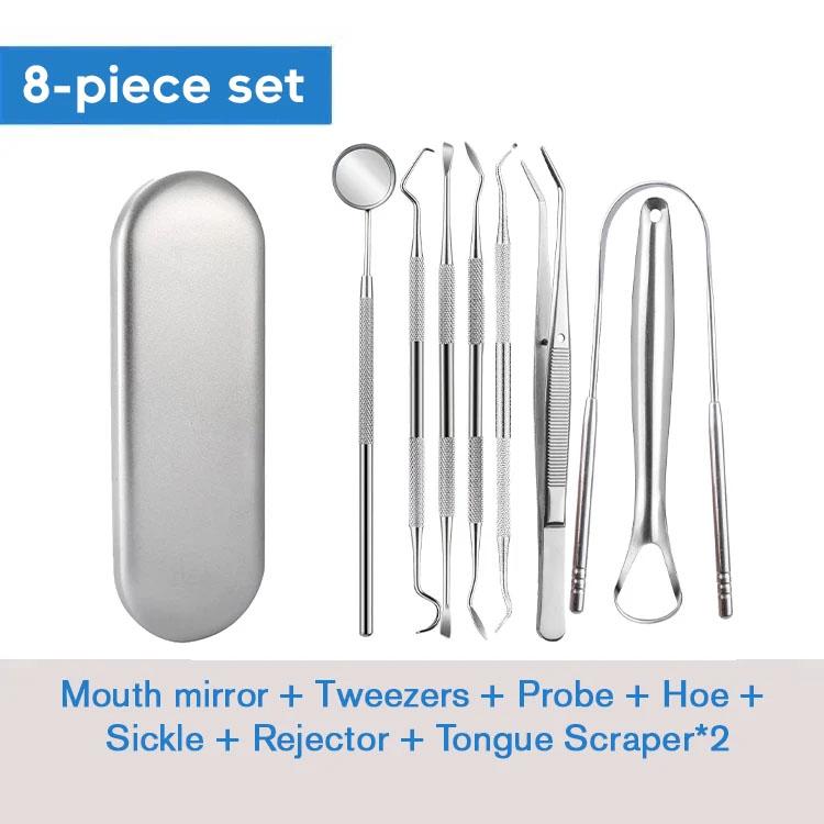 Stainless Steel Dental Tools Mouth Mirror Probe Tartar Protector Tartar Tools Dentist Tool Set With iron box Family travel