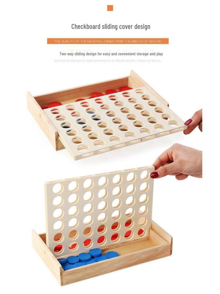 Gioco 3D Quattro in Linea: Giocattolo Educativo Multigiocatore, Scatola di Legno, Multicolore, 0,34 kg
