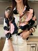 2026 Trendy Women's Long Sleeve Printed Shirt - European & American Style, Versatile Loose-Fit Top