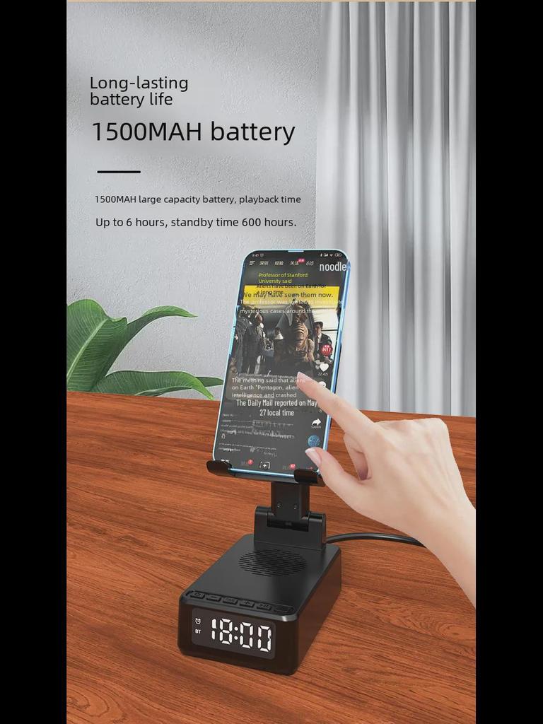 Multifunctional Vertical Folding 3-in-1 Wireless Charger with Speaker and Phone Holder for Apple 15W Fast Charging.