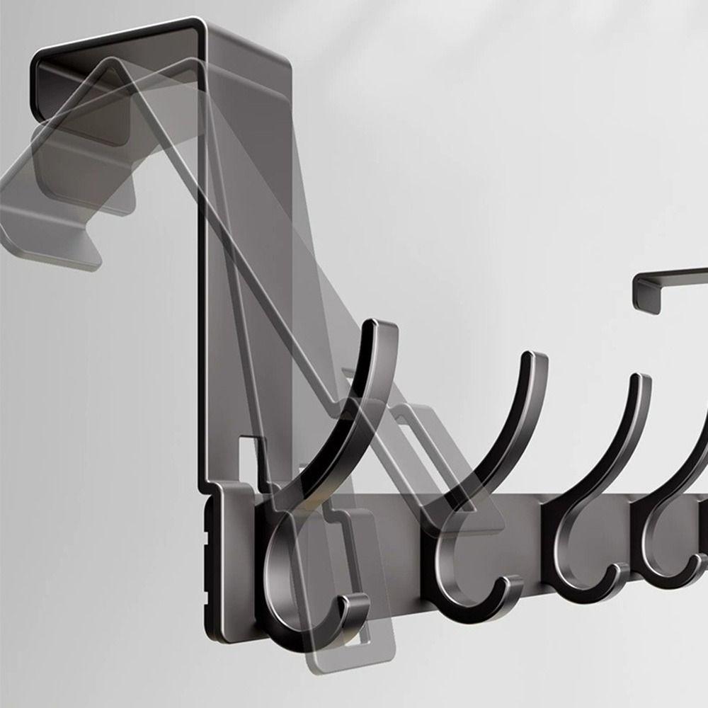 Traceless 6/7/8 Door Hook Punch-free Coat Hook Creativity Door Back Storage Rack