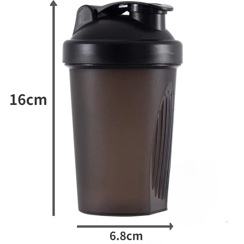 400ML Sport Shaker Bottle Plastic Whey Protein Powder Mixing Bottle with Stainless Ball for Workout Fitness Gym Outdoor Use