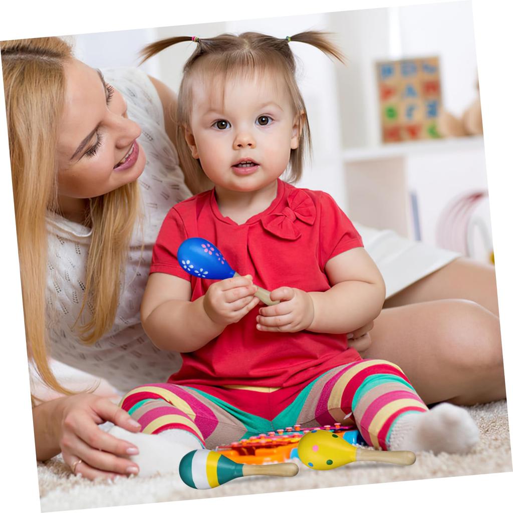 VICASKY Maracas Musical Sand Musical Party 10 Random Color Toys, Instruments, Wooden, Children's, Shaker, Hammer, Percussion, Kids, Instruments,