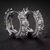Meier Hip hop full diamond zircon round earrings - unisex hoop earrings