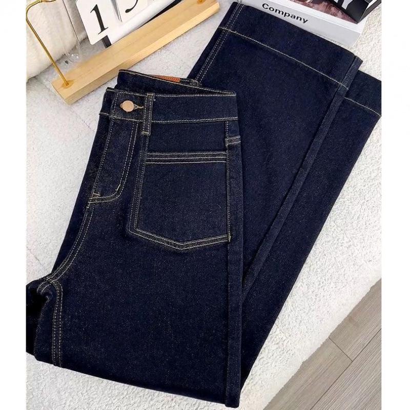 

Women s 2025 Non-Fading Plush Wide-Leg High-Waisted Flocking Jeans S (80-95 lbs)