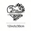 Elegant Heart Metal Wall Decor, Floral Iron Art for Wedding & Valentine's