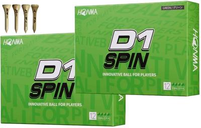 Honma Golf HONMA Golfball D1 SPIN Spin mit Bonus [2 Dutzend] (2 Dutzend_Grün)