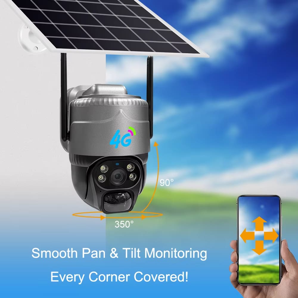 V380 5MP WIFI / 4G kamera Solární PIR detekce člověka Noční vidění Venkovní vodotěsné zabezpečení Video IP PTZ Camara CCTV monitor
