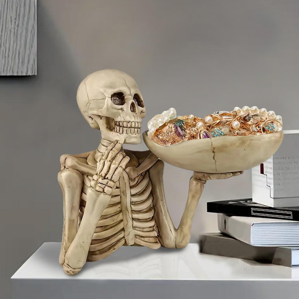 1pc Skeleton Fruit Plate Personalized Skeleton Ornament Home Key Storage Plate Cross Border Decoration Fruit Basket Key Storage Box