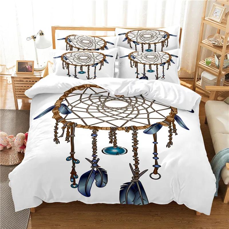 Feather Bohemia Beding Set for Adult Peoples plus Children, Soft Duvet Cover Sets, Twin Ful Quen plus King Bedrom Set, Home Textile boho