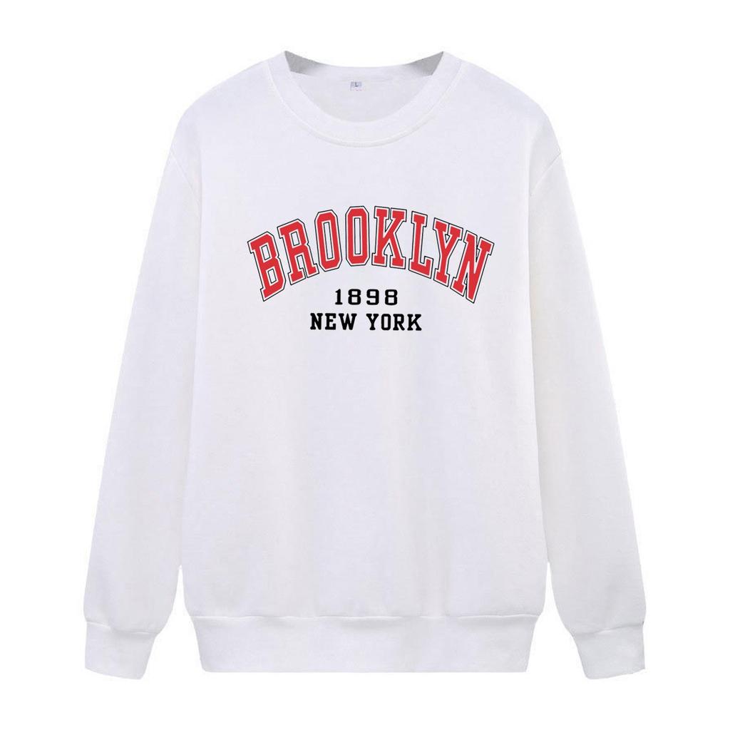 Unisex Korean Style Long Sleeve Letter Print Sweatshirt - Autumn/Winter Round Neck Pullover