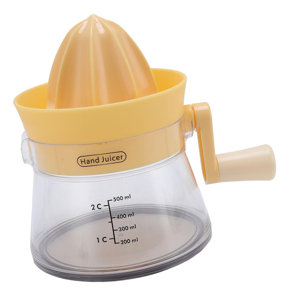Handkurbel Zitruspresse 500ml Multifunktionale Manuelle Saftpresse Zitronen Limetten Entsafter mit Skala für
