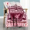 Liverpool Personalized Name Blanket Gift Customizable Blanket Ultra-Soft Perfect for Bedding Chair Couch Home Decor Ideal for All Seasons