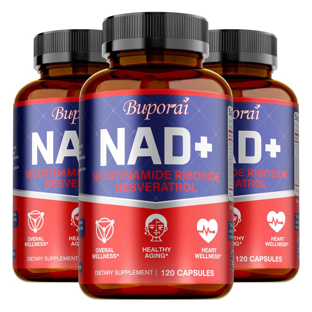 Buporai NAD+ Dietary Supplement, Contains Nicotinic Riboside and Resveratrol, Daily Nutritional Supplement