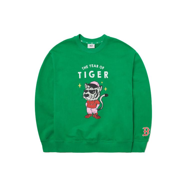 MLB Boston Red Sox Sweatshirts Unisex Green Crew Neck Moderate Regular 3AMTD0121-43GNL L