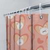 Pink Bunny Heart Shower Curtain Cute Animal Print Bathroom Decor