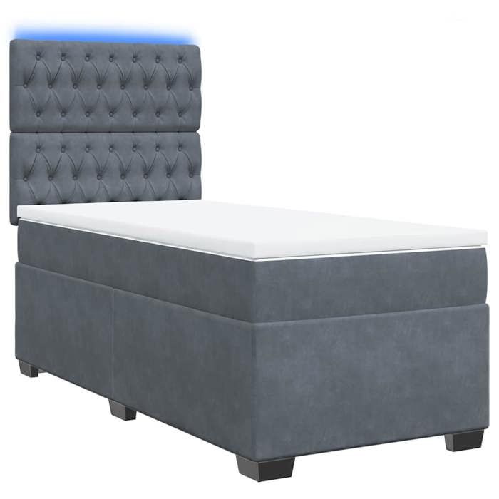 Maison Exclusive - Sommier à lattes de lit et matelas Gris foncé 80x200 cm Velours