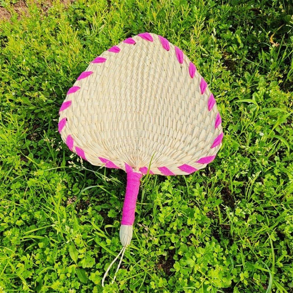 Ethnic style Straw Hand-woven Fan vintage Straw Woven Fans Pure Summer Cooling Fan  Beach