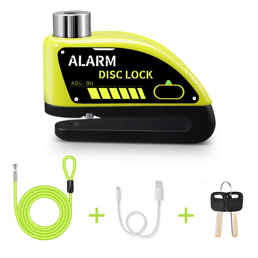 New Bike Motorcycle Alarm Disc Brake Lock 120dB Rechargeable Bicycle Moto Anti theft Alarm System Motorbike Accessories